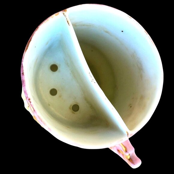 Antique Shaving Mug Victorian Porcelain Scuttle Cup - Picture 2 of 10